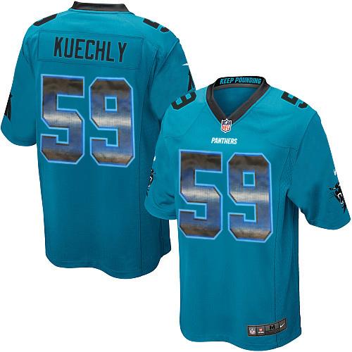 Nike Panthers #59 Luke Kuechly Blue Alternate Men's Stitched NFL Limited Strobe Jersey - Click Image to Close